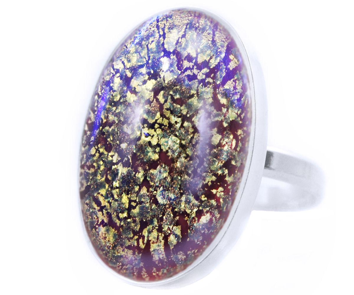 Galaxy Collection Crab Nebula Fire Opal Blue Dragons Breath 925 Sterling Silver Oval Classic Ring Size Handmade Bohemstyle For Sale And Wholesale Bohemstyle